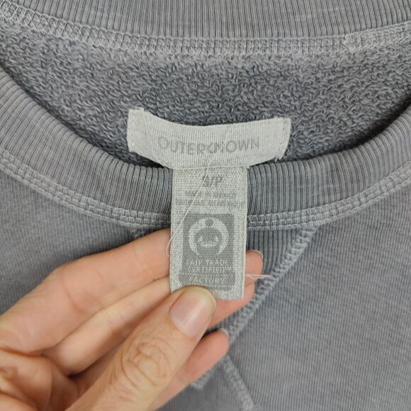 Outerknown Solstice Cutaway Crew‎ Sweatshirt Womens Small Gray Cotton Terry Boho - Picture 6 of 8